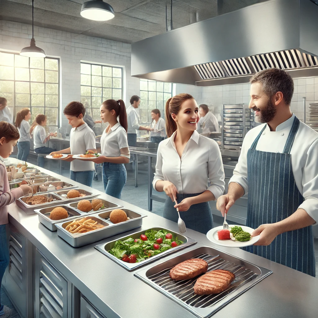 Variedade de alimentos para todos os tipos de refeição escolar